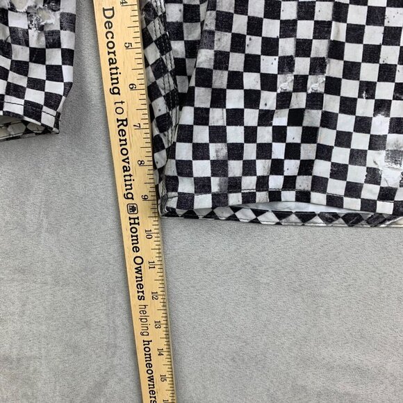 Vans Mens Swim Trunks 32 Black White Checkerboard Board Shorts Distressed Surf - Picture 6 of 11